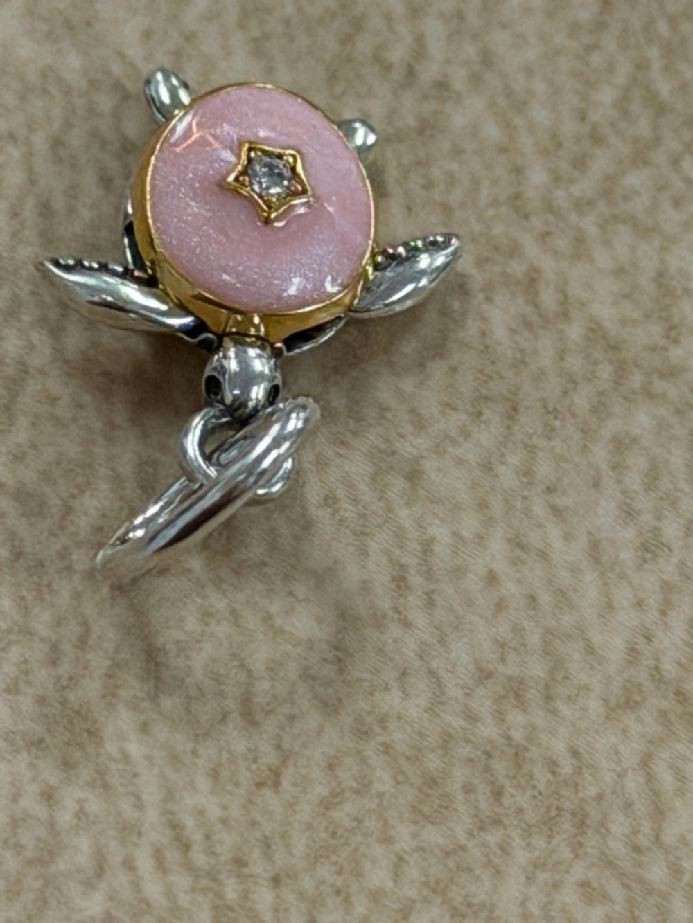 2026 Pink Sea Turtle Lab-grown Diamond Dangle Charm new no box - Picture 4 of 4